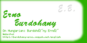 erno burdohany business card